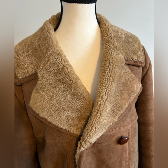 ✨Free Shipping✨ 1970's Vintage Morlands Sheepskin Unisex Tan Coat - Picture 17 of 17
